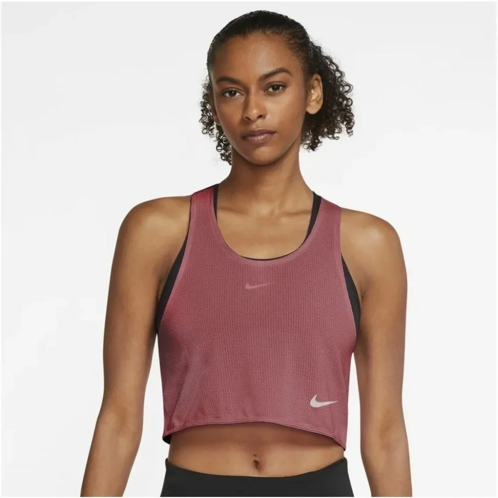NWT Nike Women's Breathe Cool Cropped Running Top XXL Canyon Rust